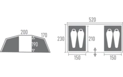 Tambu Bara Vis à Vis 4 Personen Familien Zelt Navy Blau